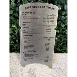 Amco Houseworks Vintage Stainless Steel Safe Food Storage Times Magnet 8331
